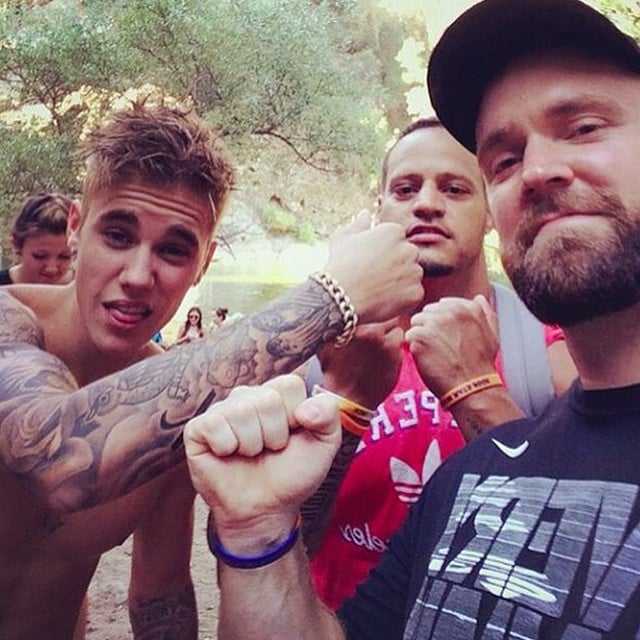 Justin Bieber pretended to throw a punch.
Source: Instagram user justinbieber