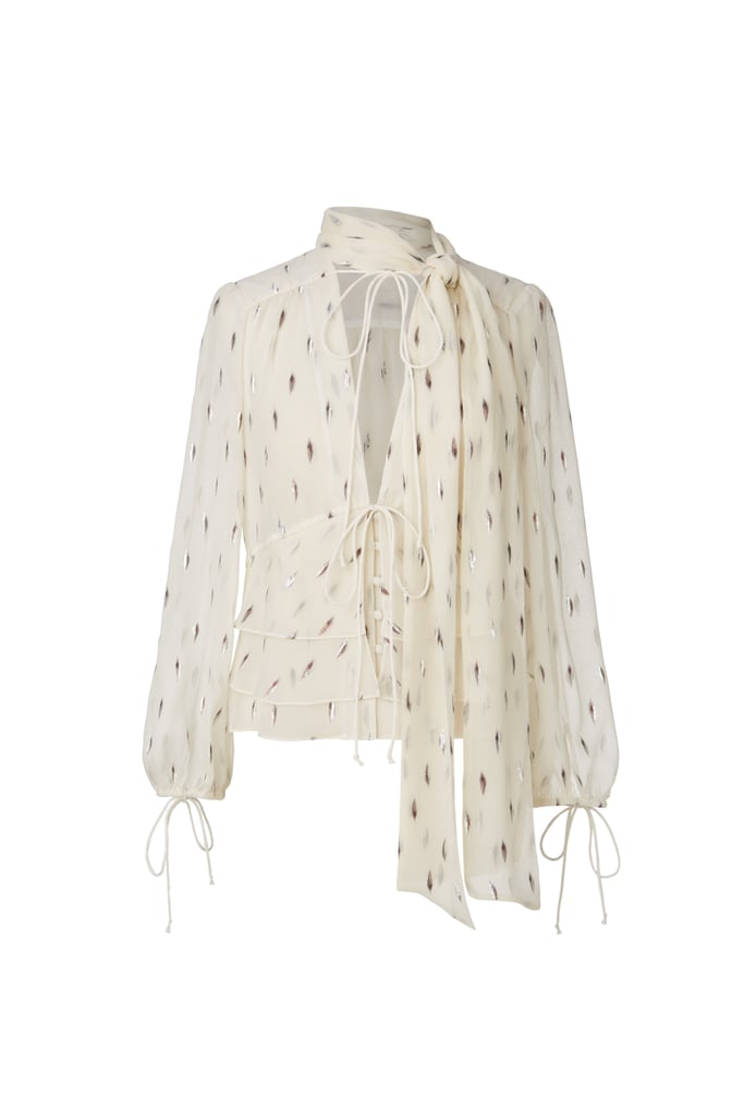 Tie Neck Peplum Silk Top ($139)