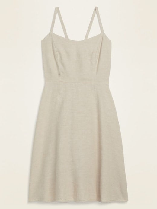Fit & Flare Linen-Blend Cami Mini Dress