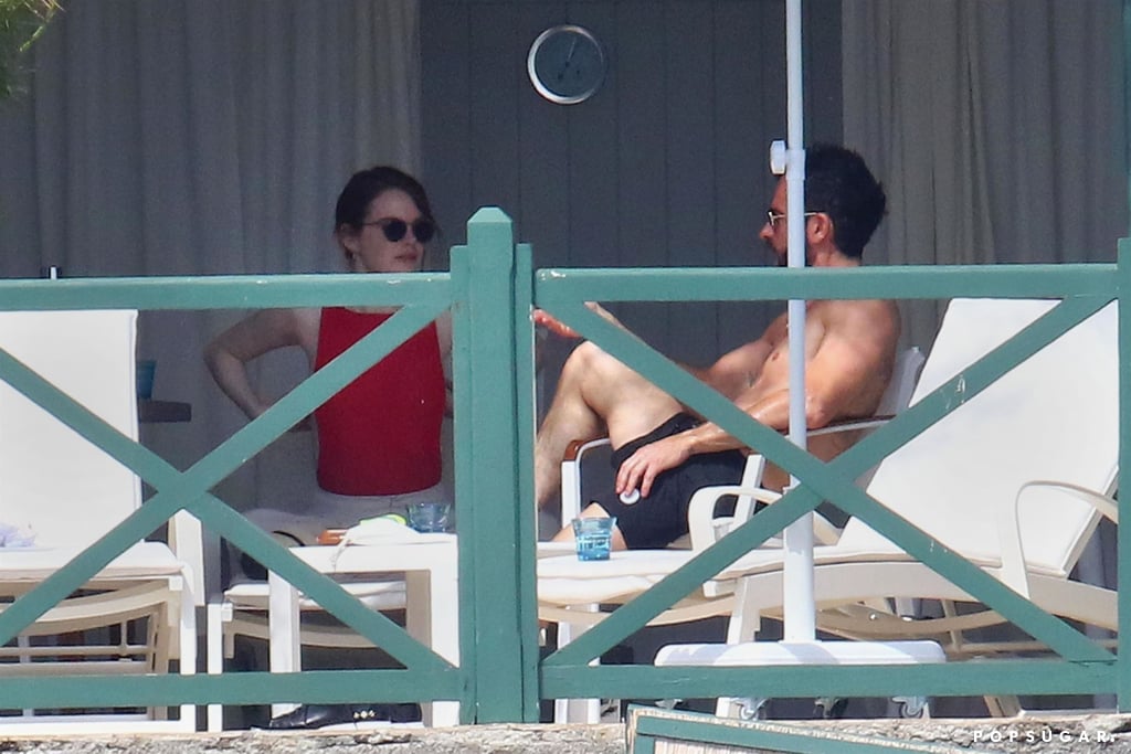 Emma Stone and Justin Theroux Beach Pictures May 2018