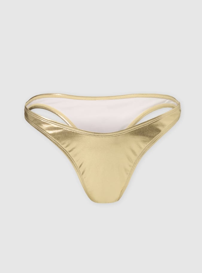 Hot Girl Summer by Megan Thee Stallion Dipped in Gold Bikini Bottom