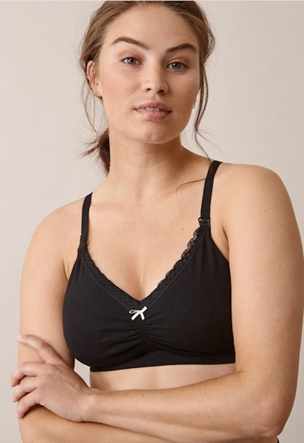 MARKS & SPENCERS ORGANIC COTTON NON WIRED MATERNITY BRA BLACK