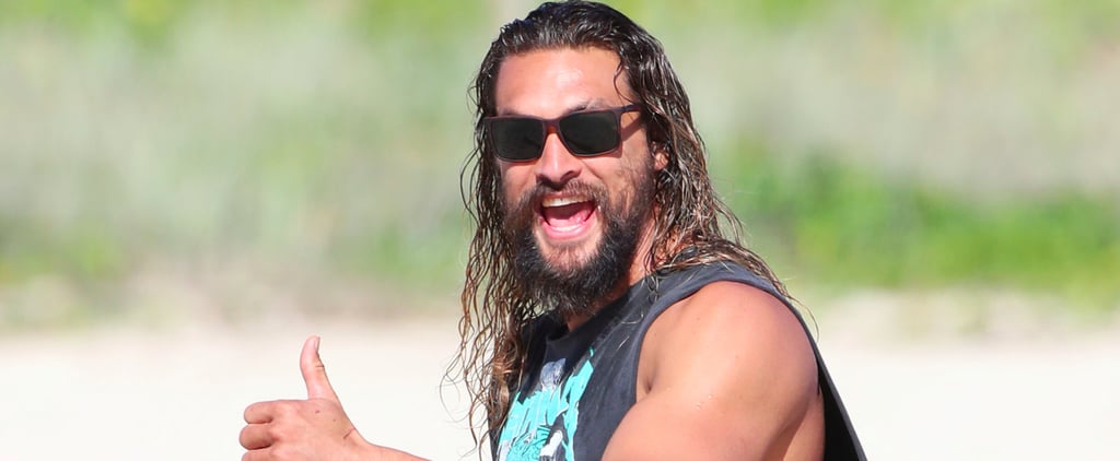 Jason Momoa on the Beach in Queensland July 2017