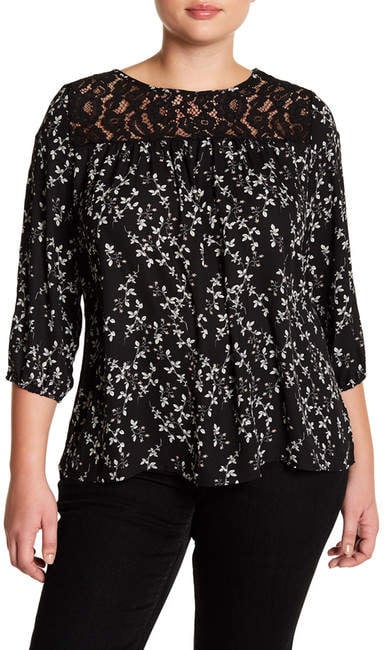 Want & Need Floral Lace Yoke Blouse