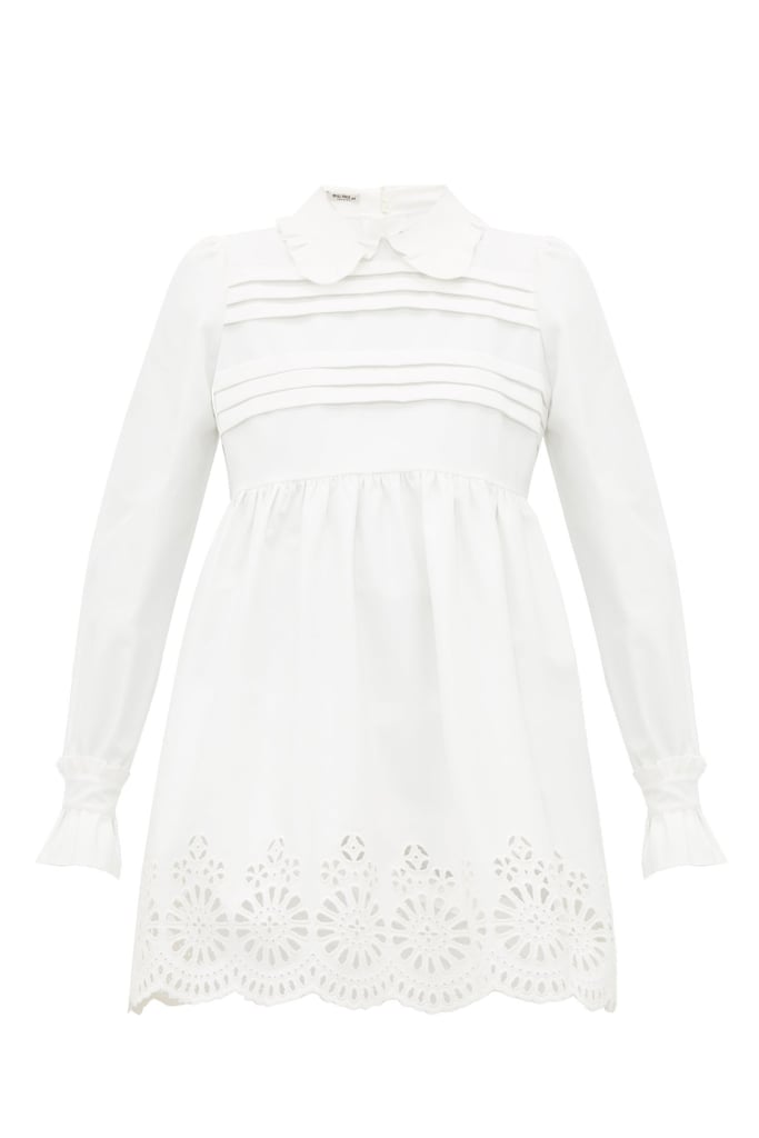 Miu Miu Broderie-Anglaise Cotton-Blend Mini Dress