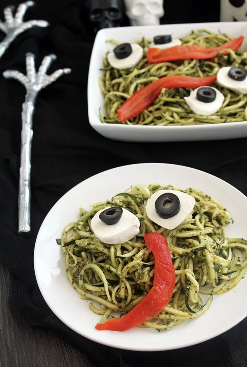 Spooky Green Monster Zucchini Noodles