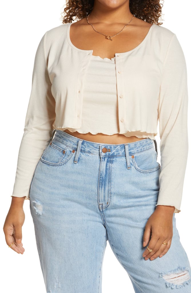 BP. Cropped Rib Cardigan & Camisole Set