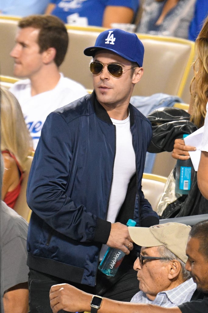 Zac Efron at LA Dodgers Game August 2016