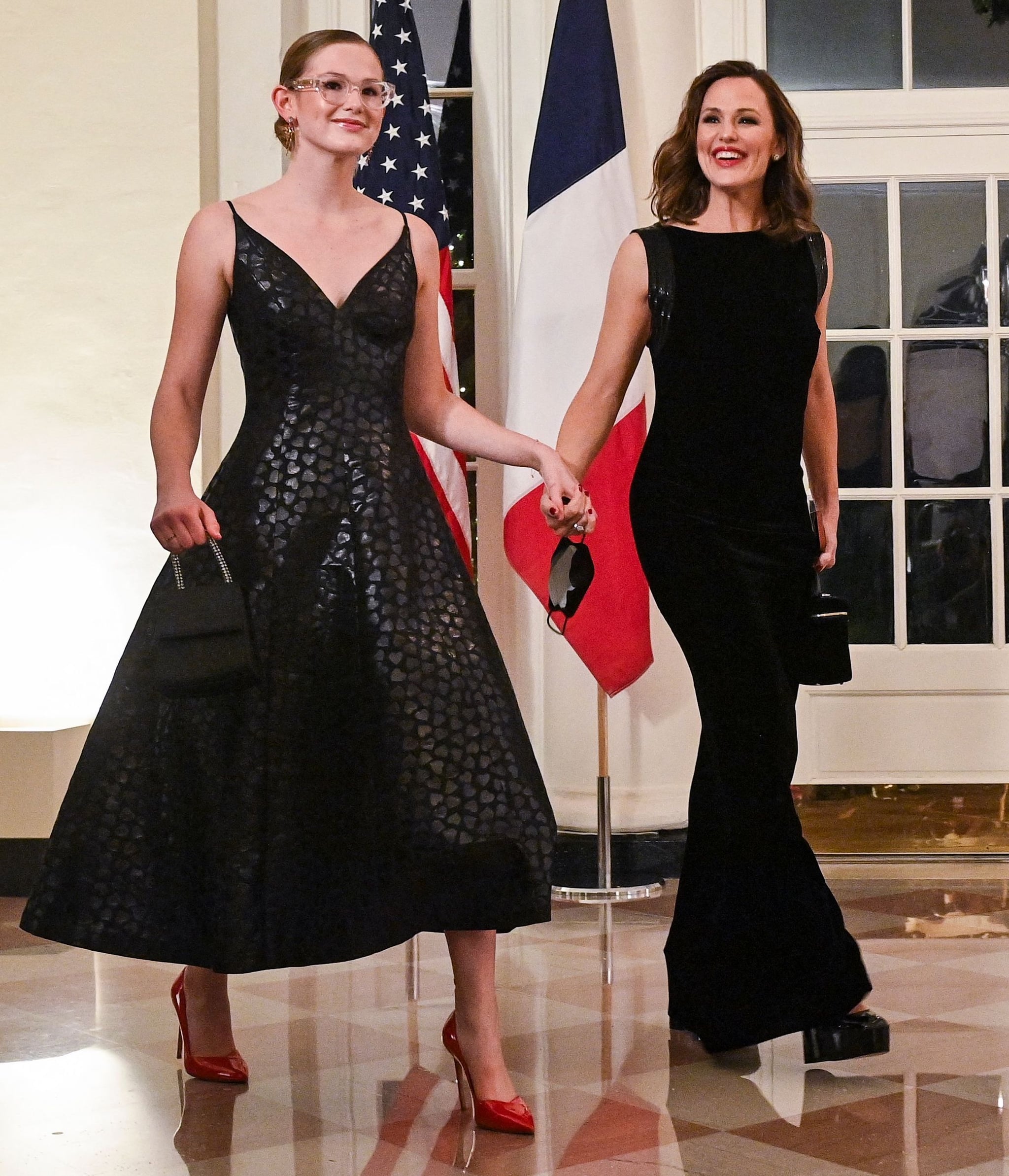 Fashion, Shopping & Style | Jennifer Garner and Daughter Violet Match Black Dresses White House State | POPSUGAR Fashion Photo 6