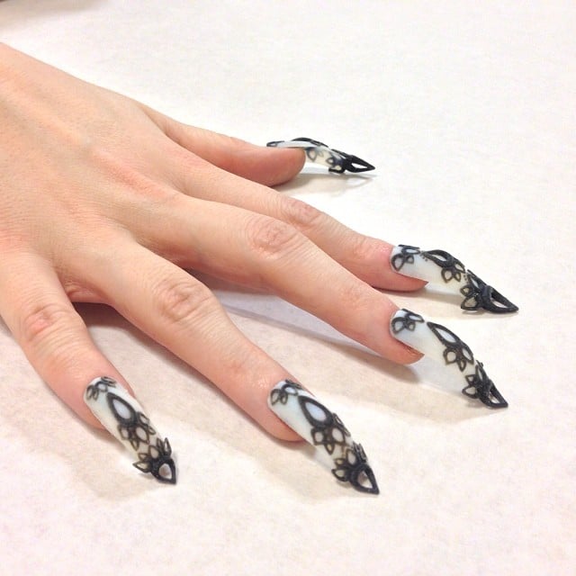 "Twisted castle" nails. 
Source: Instagram user thelasergirls