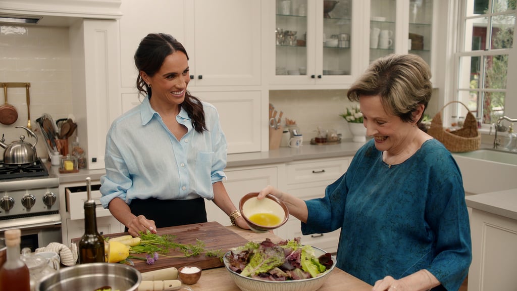 Meghan Markle's Blue Button-Down Shirt in With Love, Meghan, Episode 108