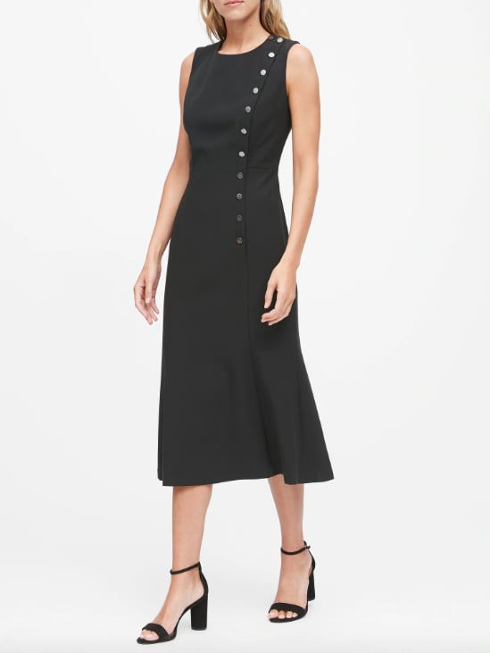 Petite Buttoned Midi Dress