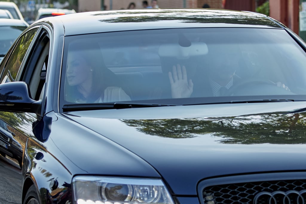 Queen Letizia and King Felipe VI Driving Daughters to School