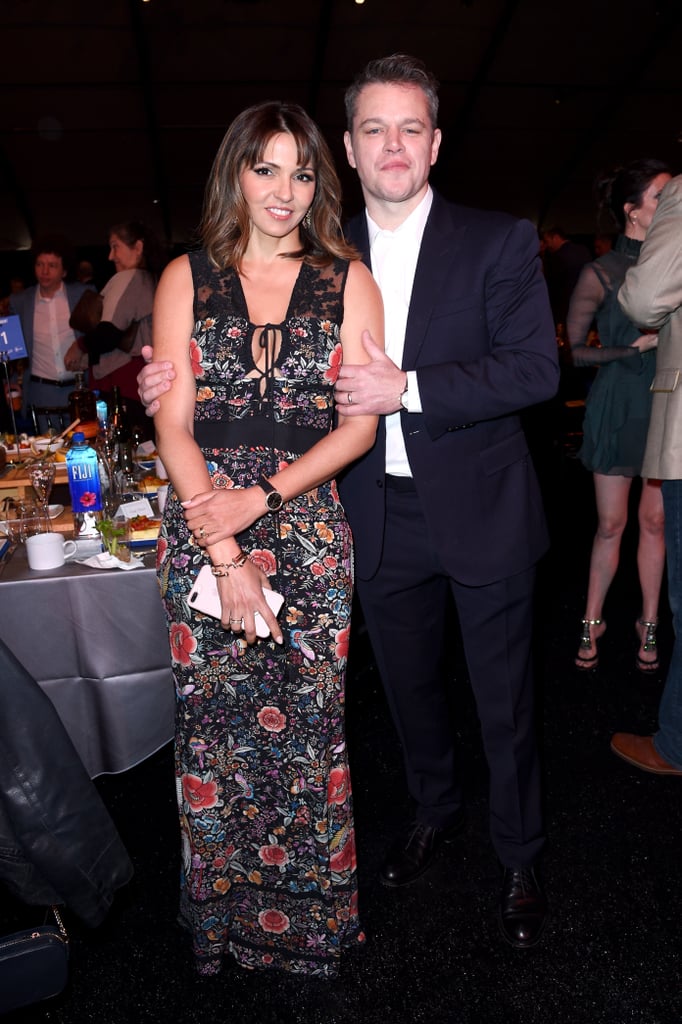 Pictured: Luciana Barroso and Matt Damon