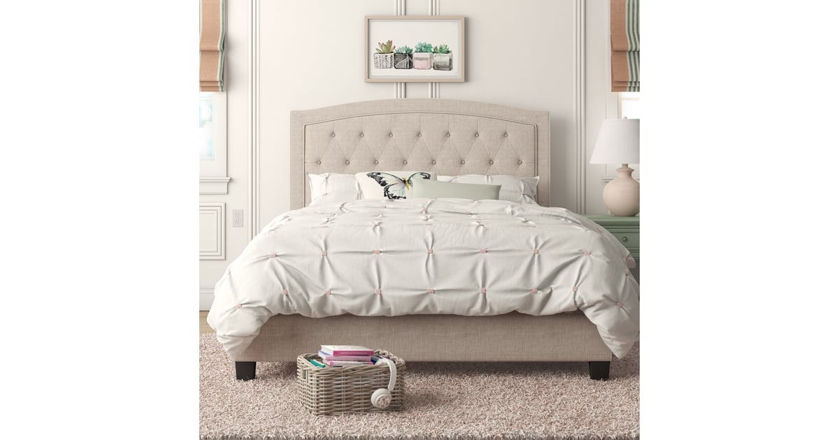 Pascal tufted upholstered low profile sale bed