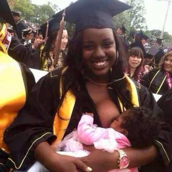 Mom Breastfeeds at Graduation