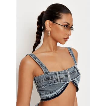 Shop the Isalei Bralette Crop Top Denim