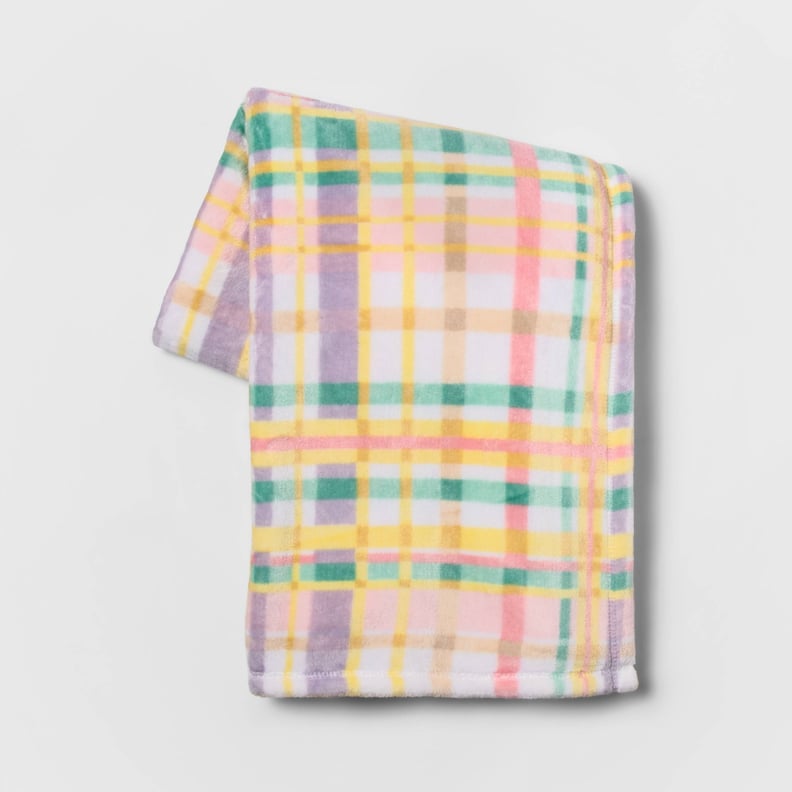 Something Colorful: Spritz Plaid Plush Throw Blanket