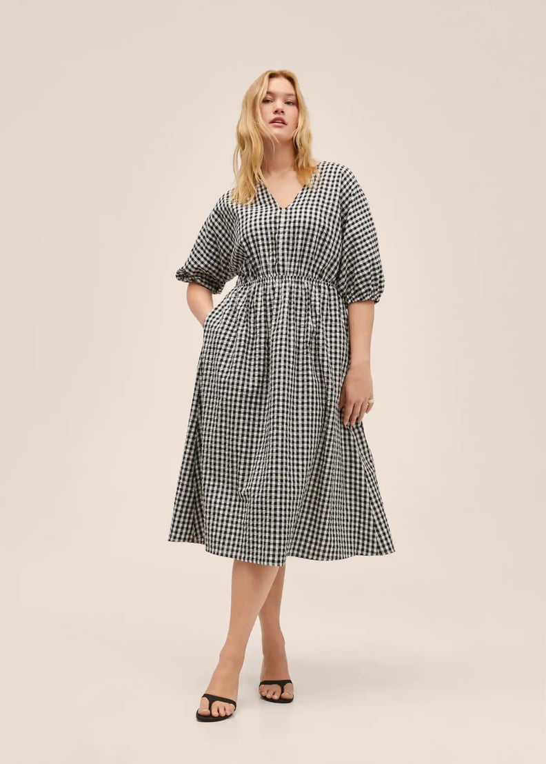 Mango Gingham Check Cottoned Dress