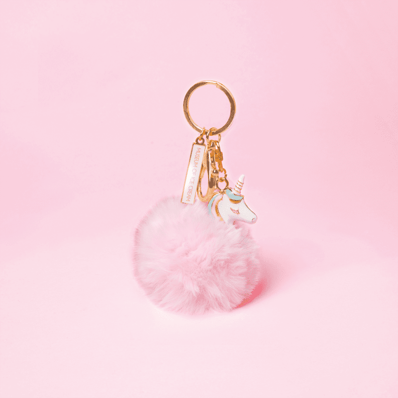 Unicorn Pom Pom Keychain