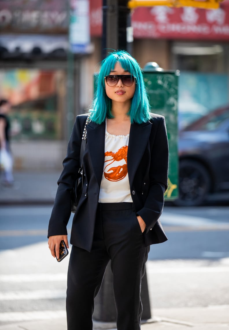 Bardot Fringe on Colorful Hair