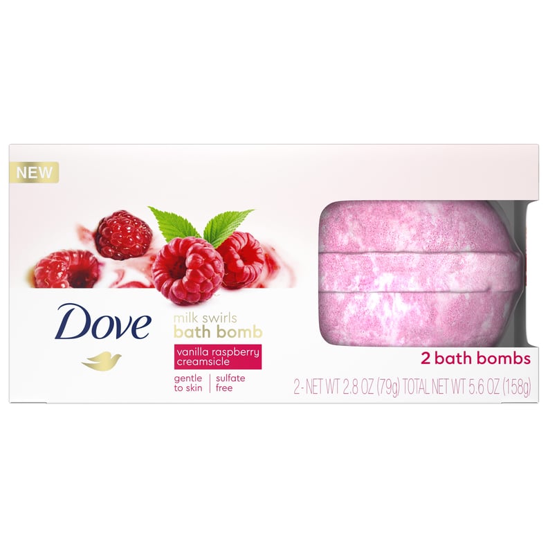 Dove Milk Swirls Bath Bombs, Vanilla Raspberry Creamsicle