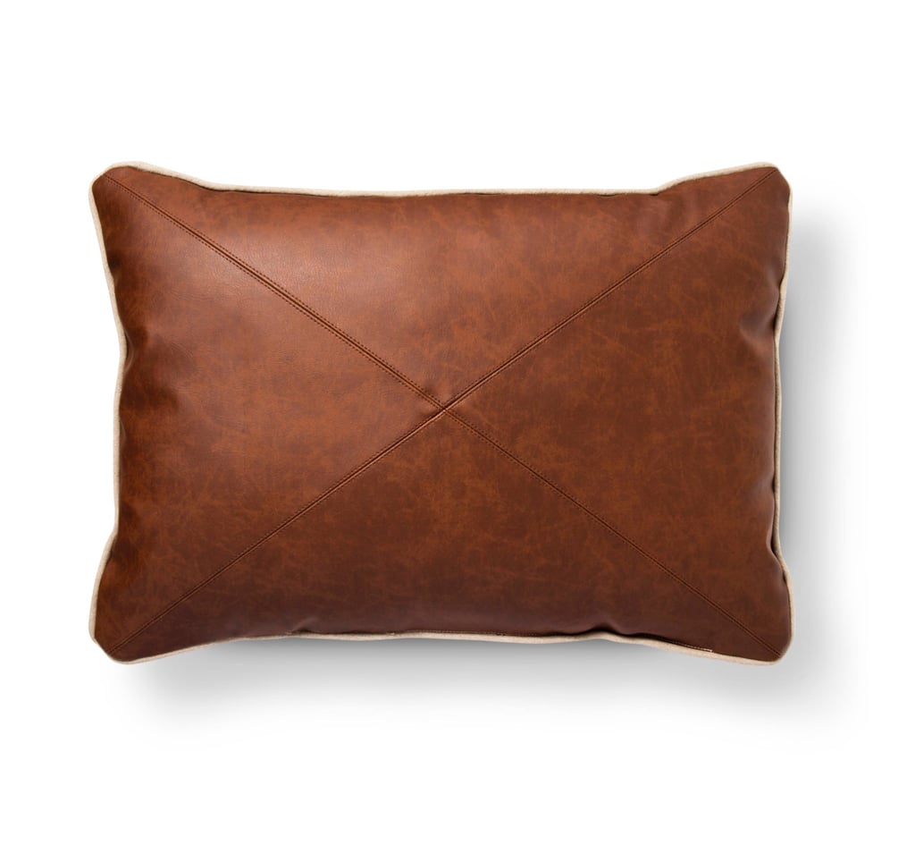 Brown Faux Leather Oblong Throw Pillow (25) Target Labor Day Home