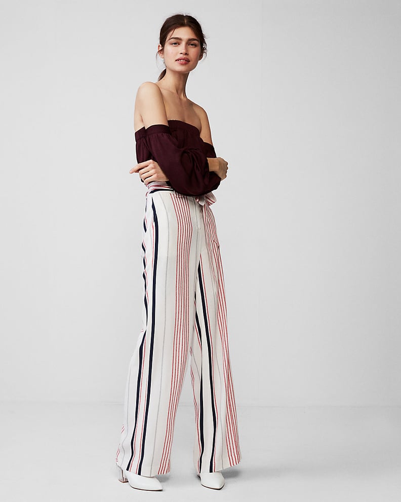 Express High-Waisted Stripe Dress Pants