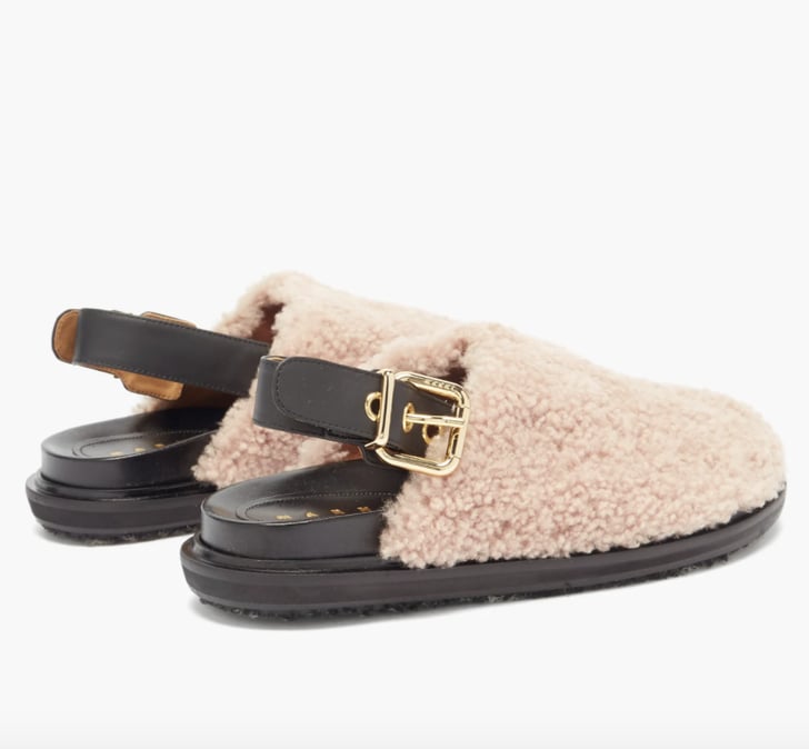 Marni Shearling Slingback Sandals | Comfortable Shearling Shoes and