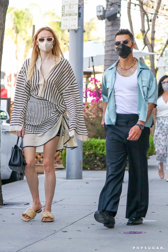 Sophie Turner Wears a Striped Top While Out With Joe Jonas