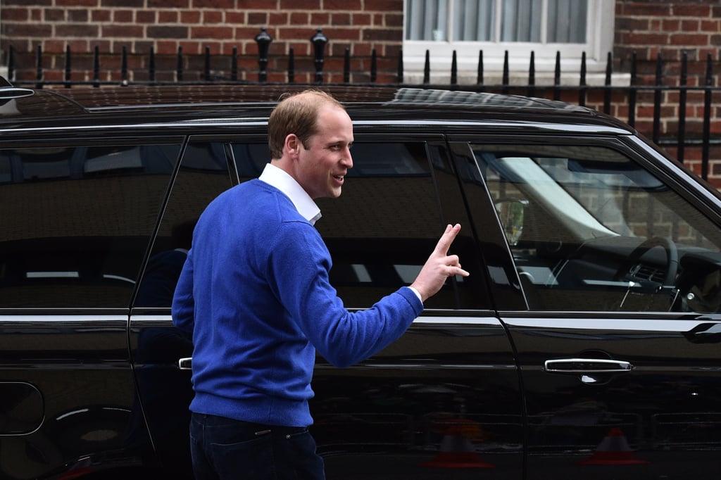 Both Kate and Will exuded the confidence and calm that often comes with second-time parent status, with William even flashing a peace sign after he installed the car seat with ease. While the pair didn't stop for an interview during their speedy departure, William did share that they were "very, very happy" when he left the hospital solo to pick up Prince George for his first meeting with Princess Charlotte (whose name was still not released at the time).