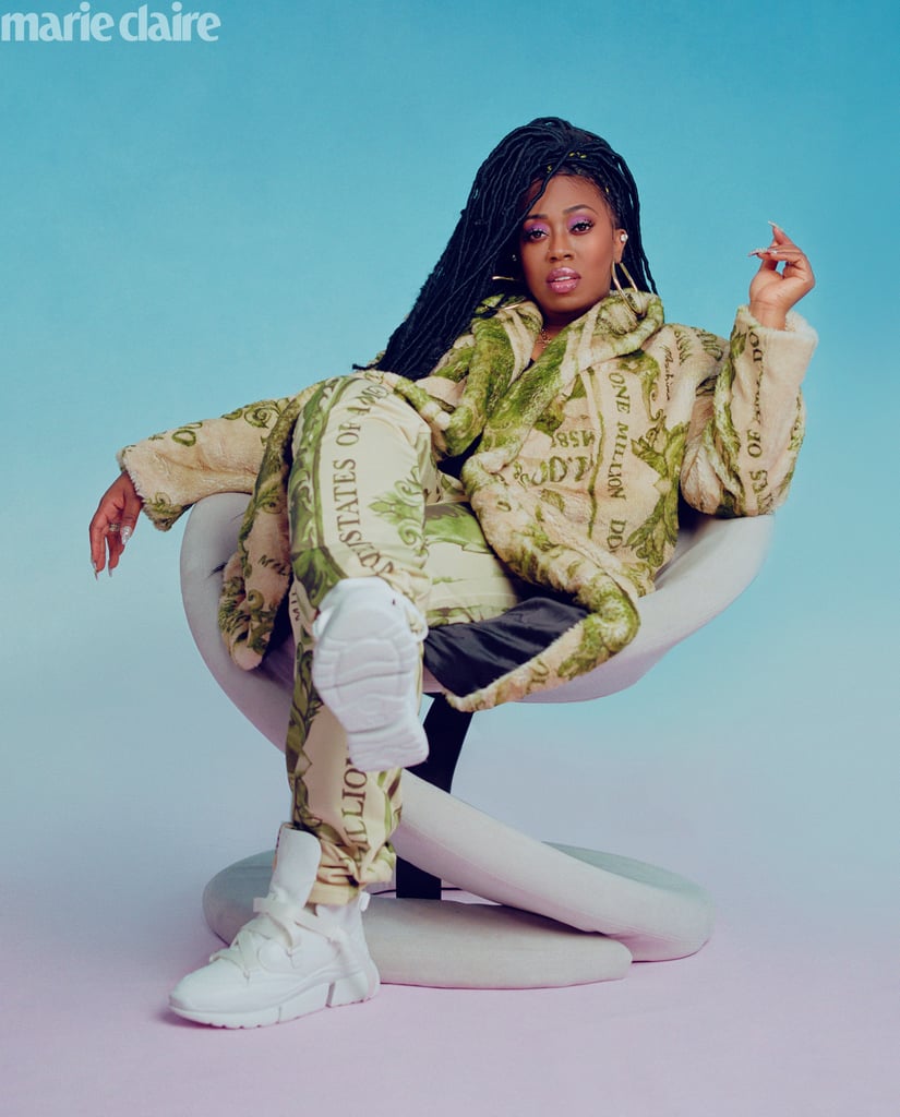 On creating her own sound: "When we were up in Rochester, [Virginia,] we didn't listen to the radio, we didn't watch videos, so we didn't hear nor see. We created a sound that we didn't even know we were creating. It's just that we didn't know what was hot, so we just was creating music. I wish I could get back to that space of not seeing or hearing, because when you see and hear, you start to concentrate, and then you are afraid to try something new because it don't sound like anything else."
On what she wants people to think about her new music: "There's no one like Missy — no one."