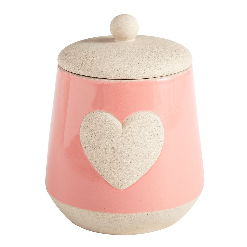 Pink Clay Heart Candy Jar