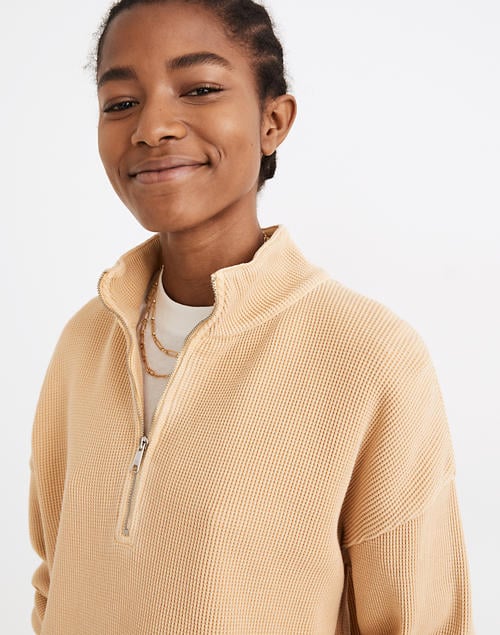 MWL Waffle Half-Zip Shirttail Sweatshirt