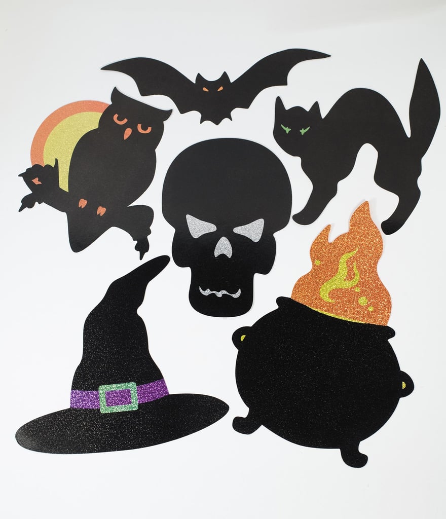 Halloween Sparkle Silhouettes Paper Cutouts Set