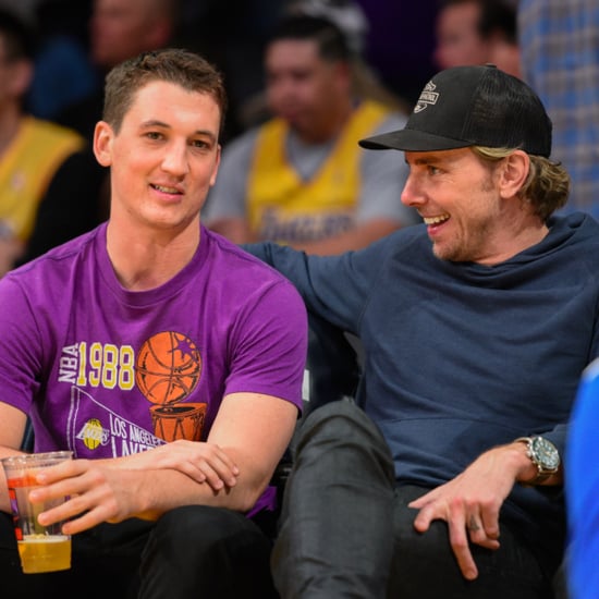 Miles Teller and Dax Shepard at Lakers Game April 2016