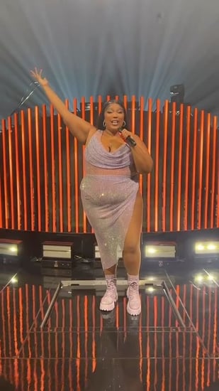 Lizzo Sparkles in a Thigh-High Slit Skirt For Tour Promo