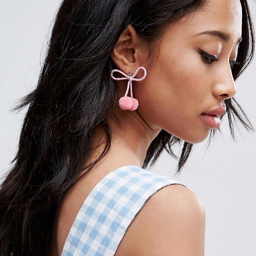 Pink pom shop pom earrings