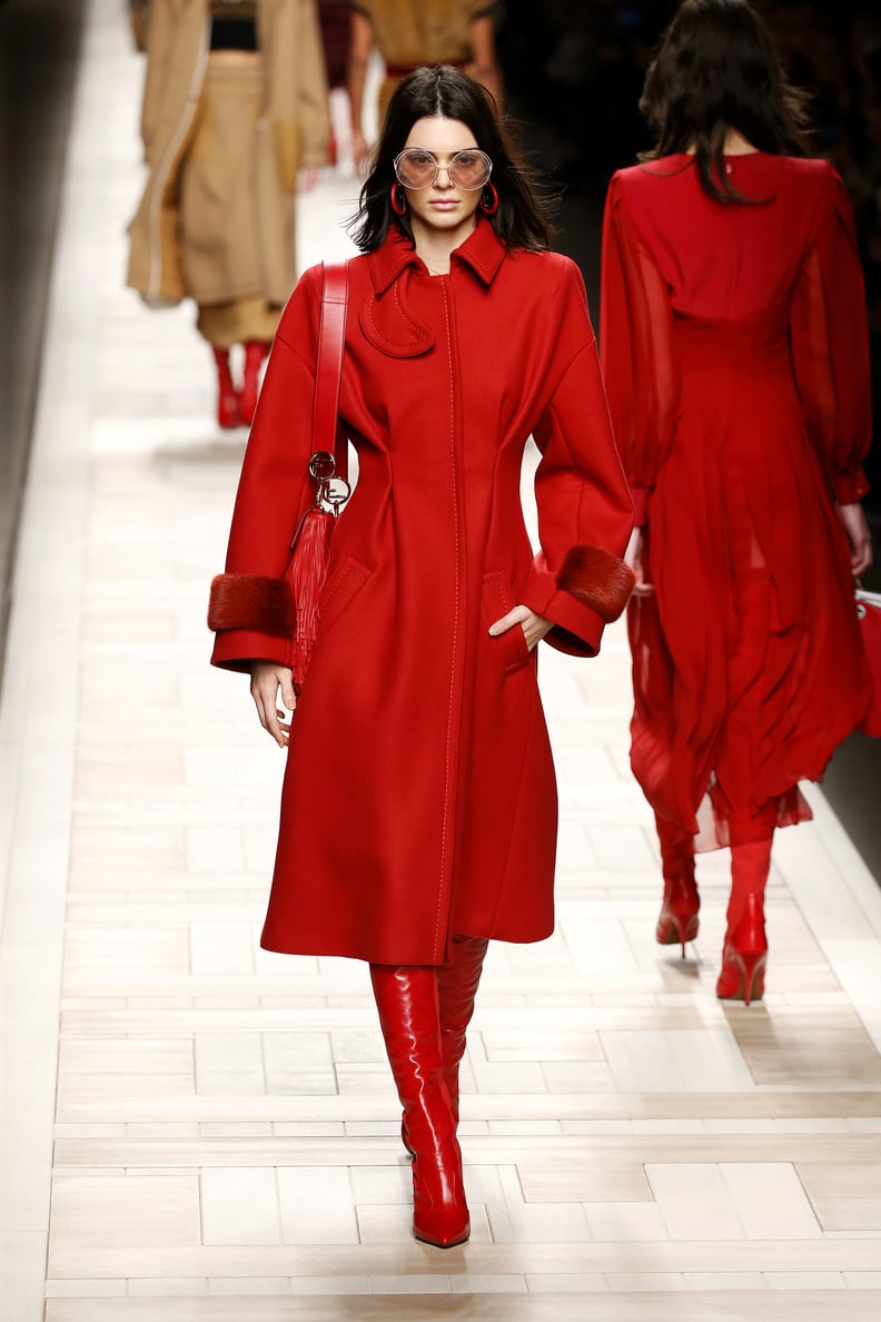 She Painted the Runway Red in a Monochrome Outfit at Fendi