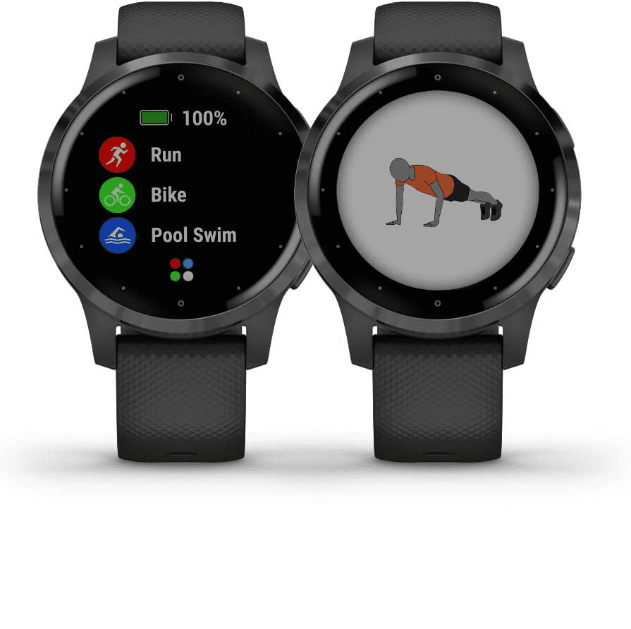 与动画锻炼健身追踪:Garmin Vivoactive 4 s