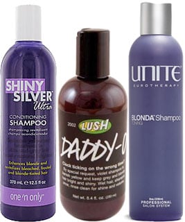 Purple shampoo for gray hair under eyes