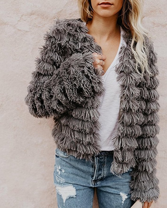 An OnTrend Shaggy Jacket Best Amazon Fashion Gifts For Women Under
