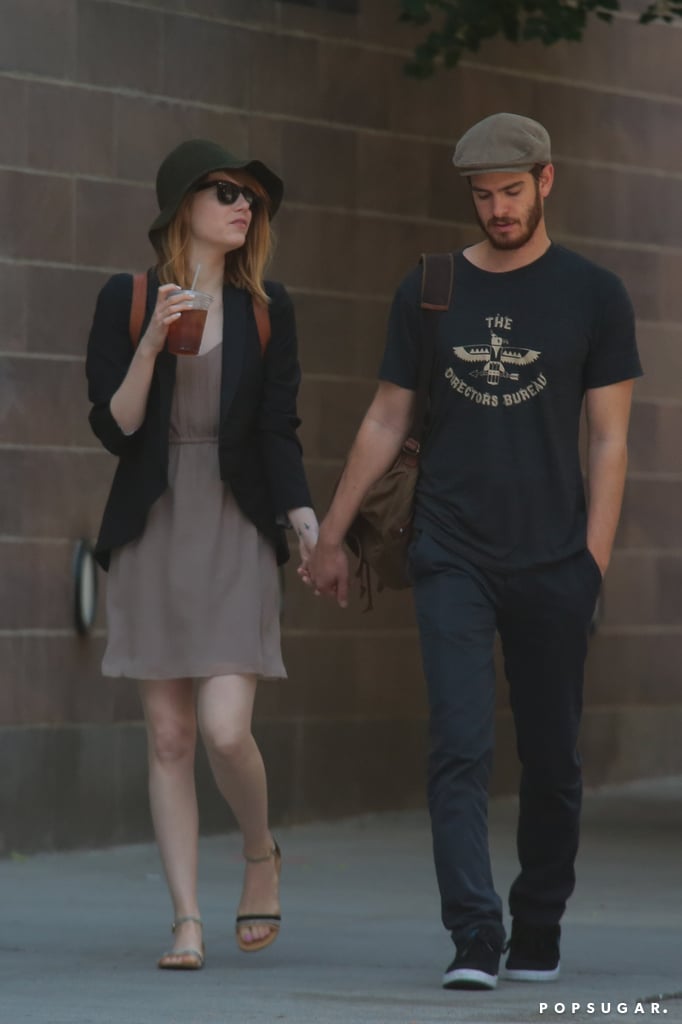Emma Stone and Andrew Garfield walked hand in hand in NYC on Monday.