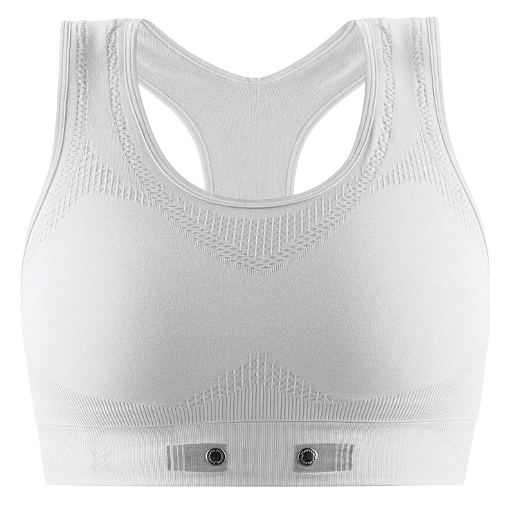 It looks like an ordinary sports bra (albeit a cute one), but the Adidas miCoach Seamless Sports Bra ($55) has an oh-so-subtle snap for your Adidas miCoach HRM ($60). It comes in many colors, allowing you to switch up your look without compromising your tracking.