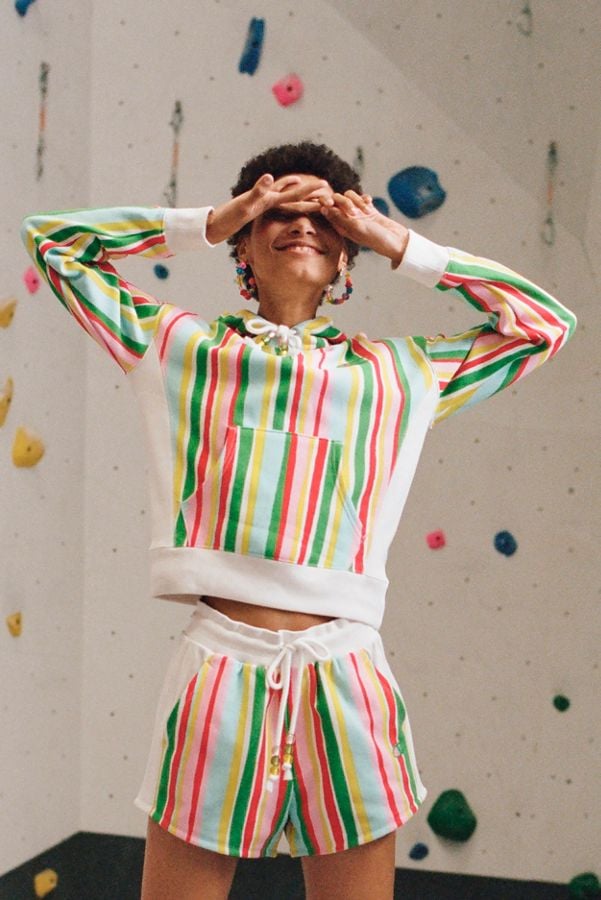 Champion X Susan Alexandra UO Exclusive Reverse Weave Striped Hoodie Sweatshirt and Short
