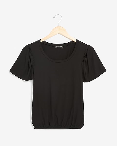 Express Banded Flutter Sleeve Tee Attention Shoppers 130 Crazy