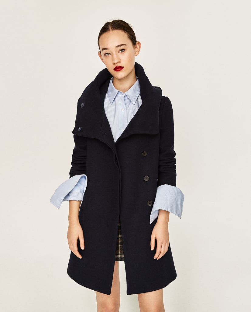 Zara Coat With Wrap Collar ($149) | Kate Middleton Zara Style ...