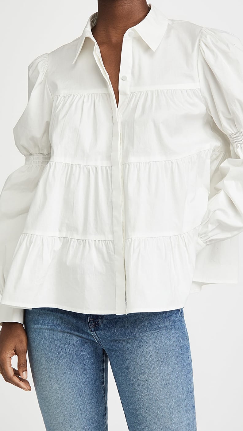 Wayf Hope Tiered Button-Up Blouse