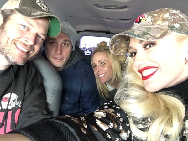 Gwen Stefani and Blake Shelton at Football Game 2015