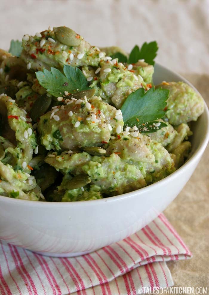 Spelt Orecchiette With Parsley Pesto and Avocado